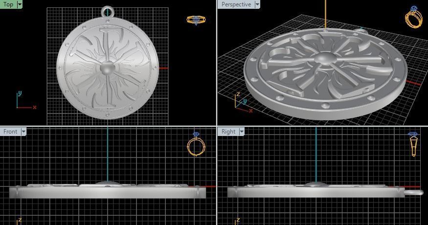 Amulet pendant 3D print model_3