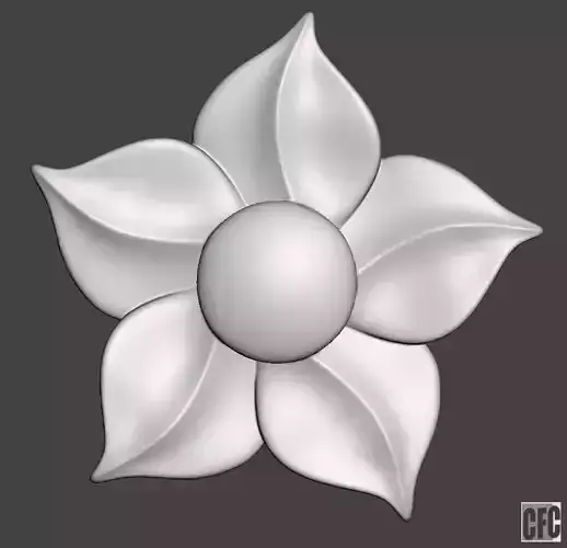 WoodCarving floral detail - 3d model for CNC - FlowerCFC02