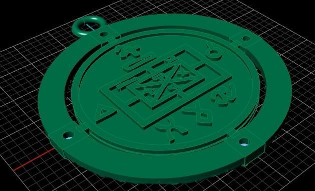 Amulet pendant 3D print model_3