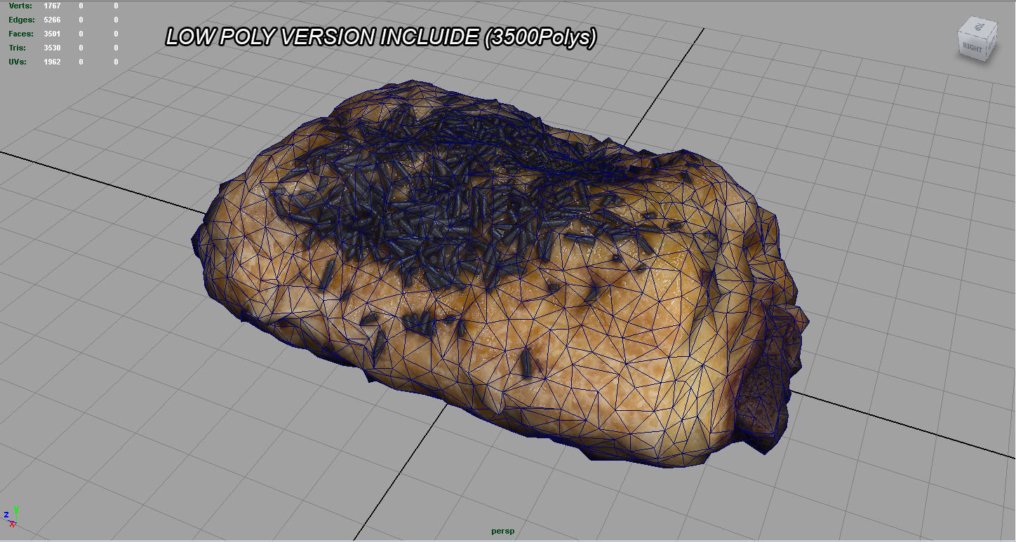 Neapolitan chocolate Low-poly 3D model_7