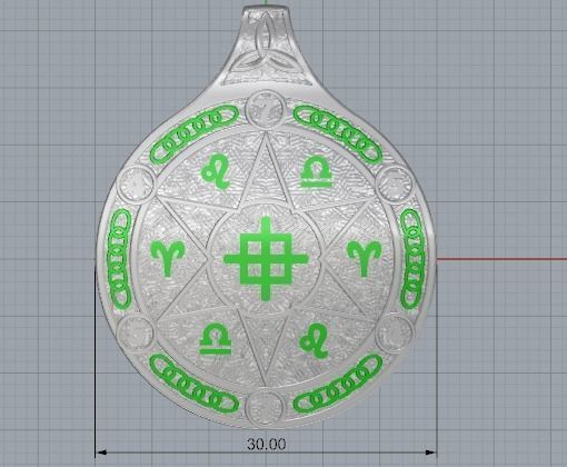 Amulet pendant 3D print model_2
