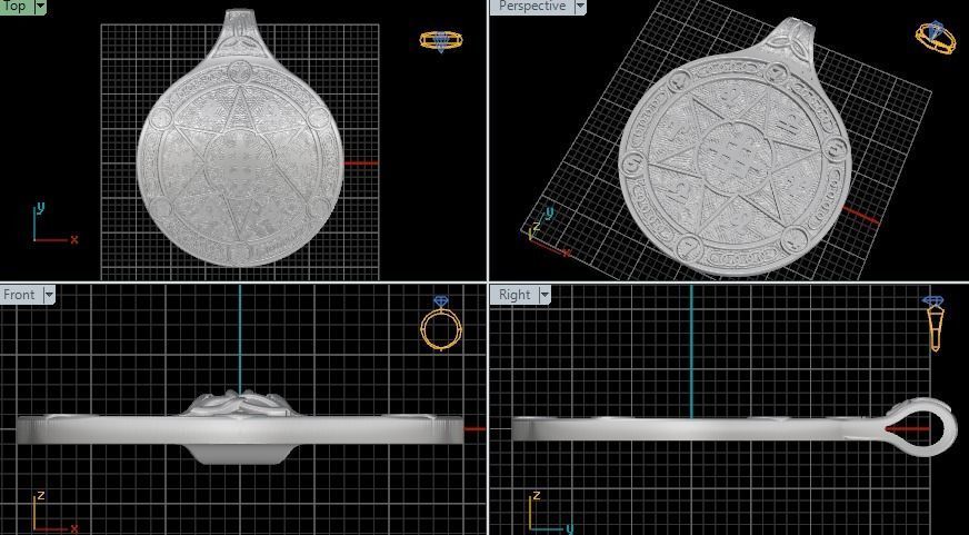 Amulet pendant 3D print model_4