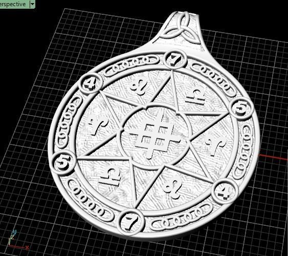 Amulet pendant 3D print model_6