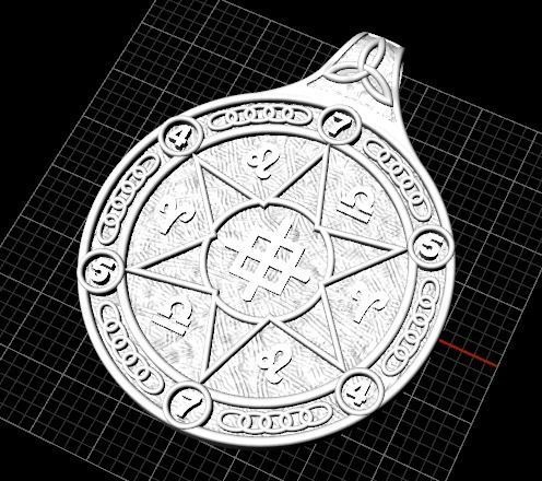 Amulet pendant 3D print model_3