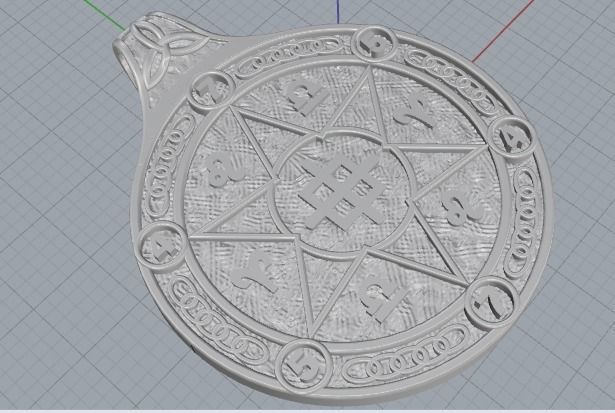 Amulet pendant 3D print model_9