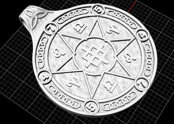 Amulet pendant 3D print model_5
