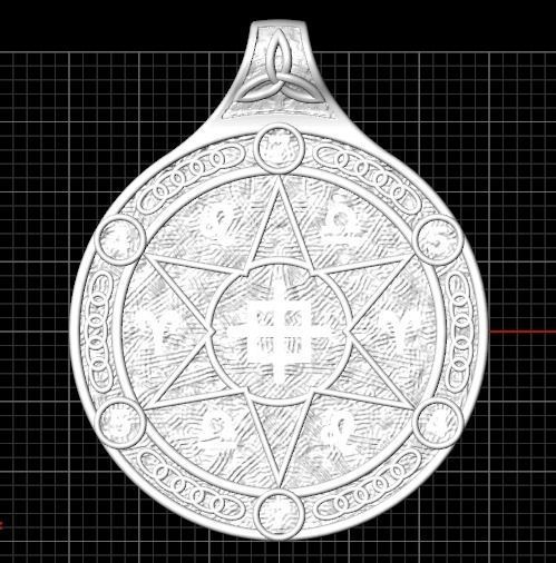 Amulet pendant 3D print model_7