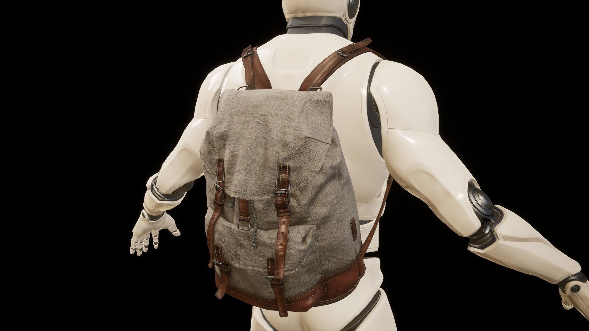 Old Backpack Low-poly 3D model_11