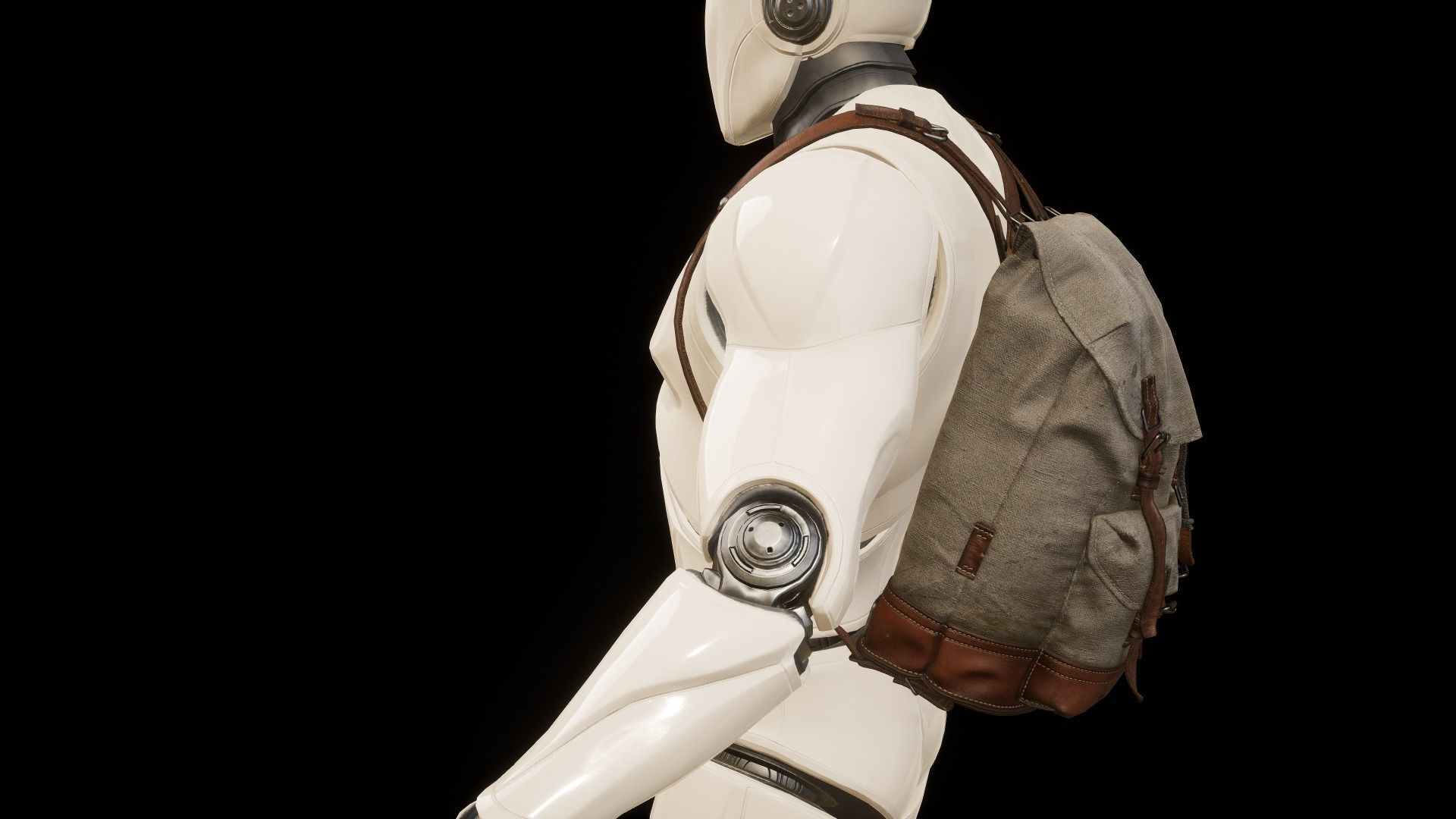 Old Backpack Low-poly 3D model_16