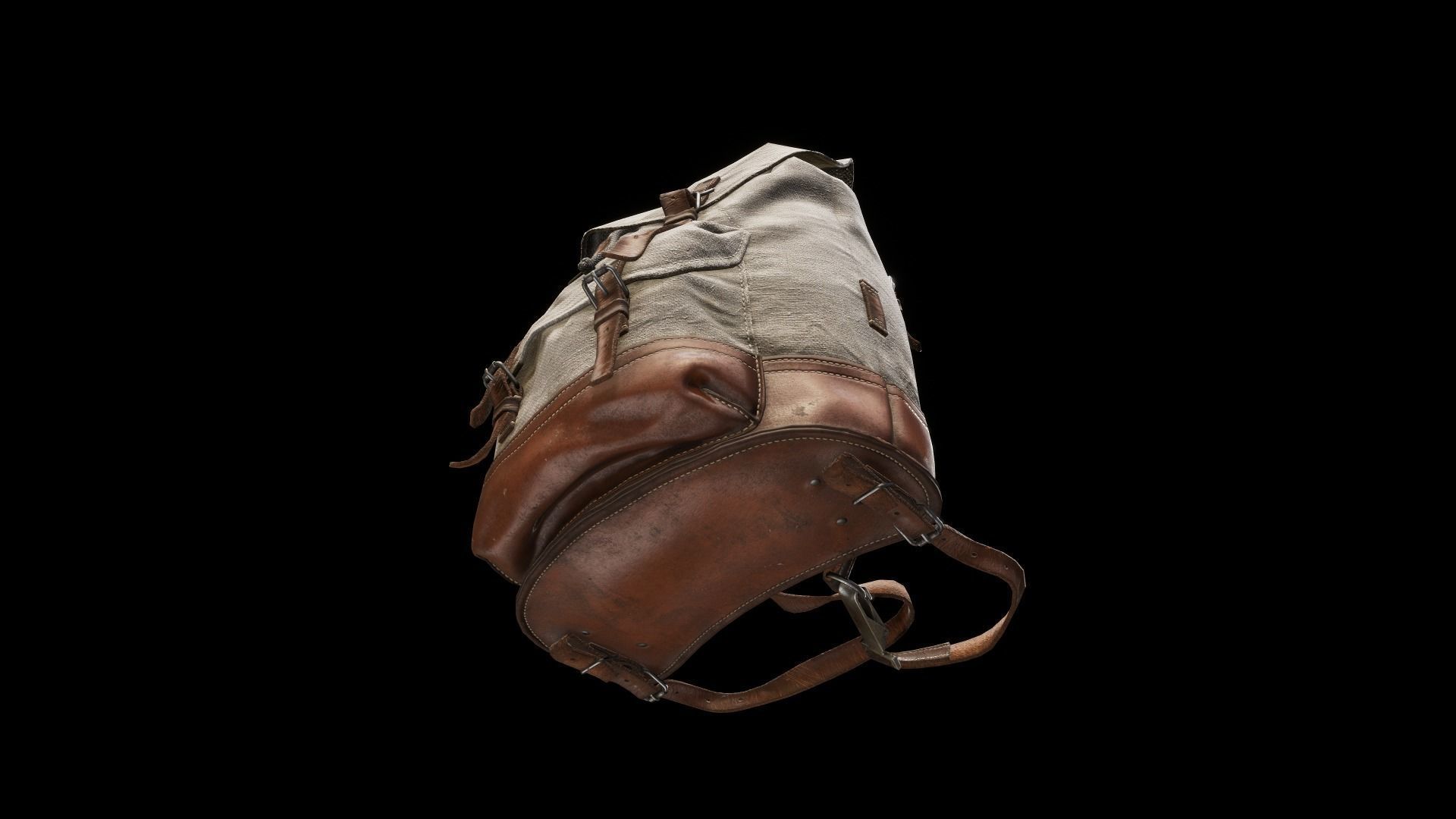 Old Backpack Low-poly 3D model_9