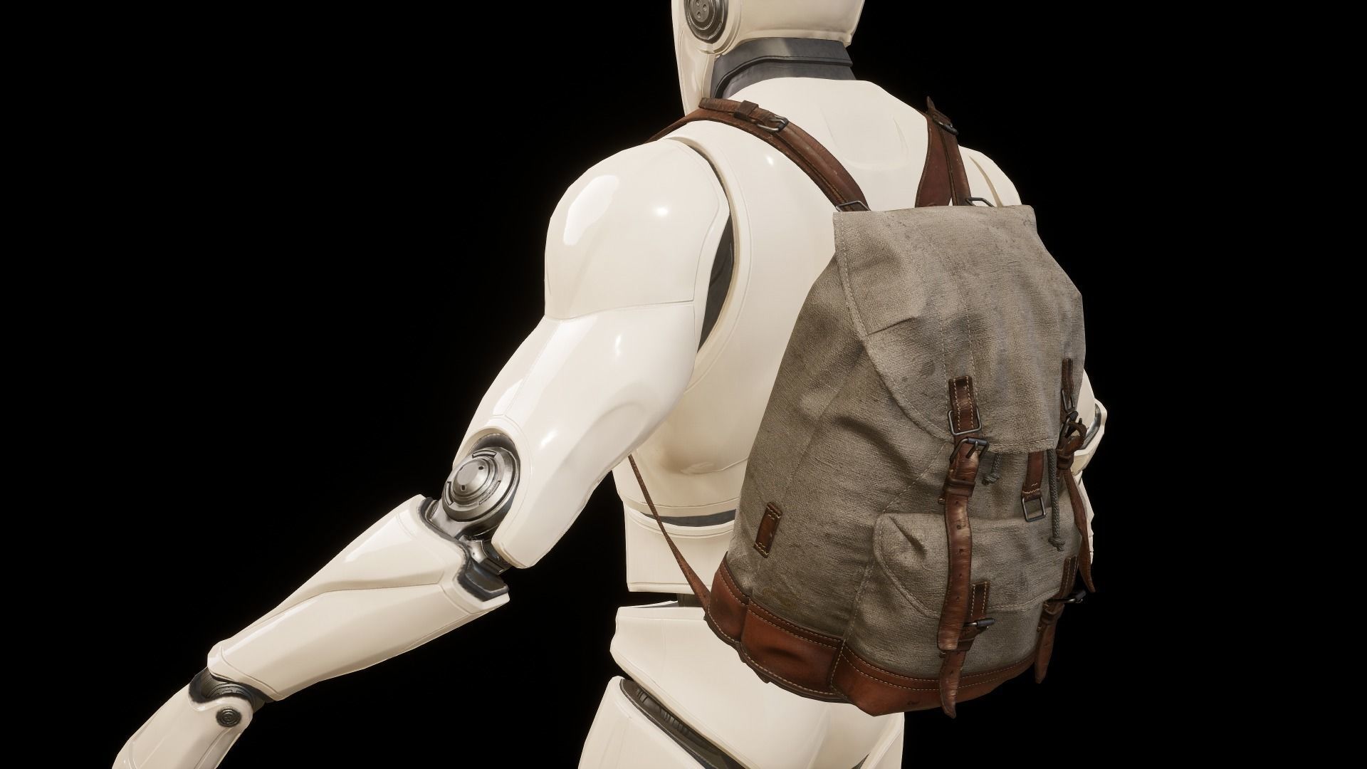 Old Backpack Low-poly 3D model_17