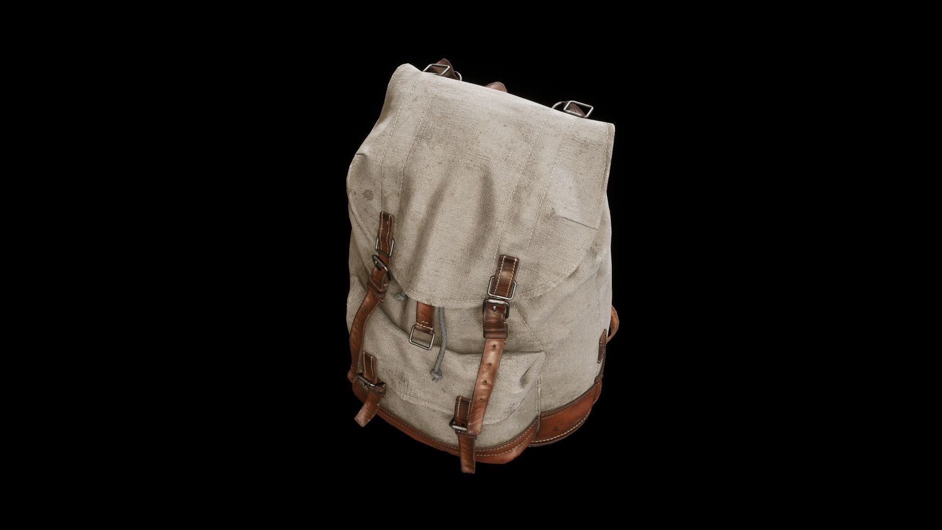 Old Backpack Low-poly 3D model_8