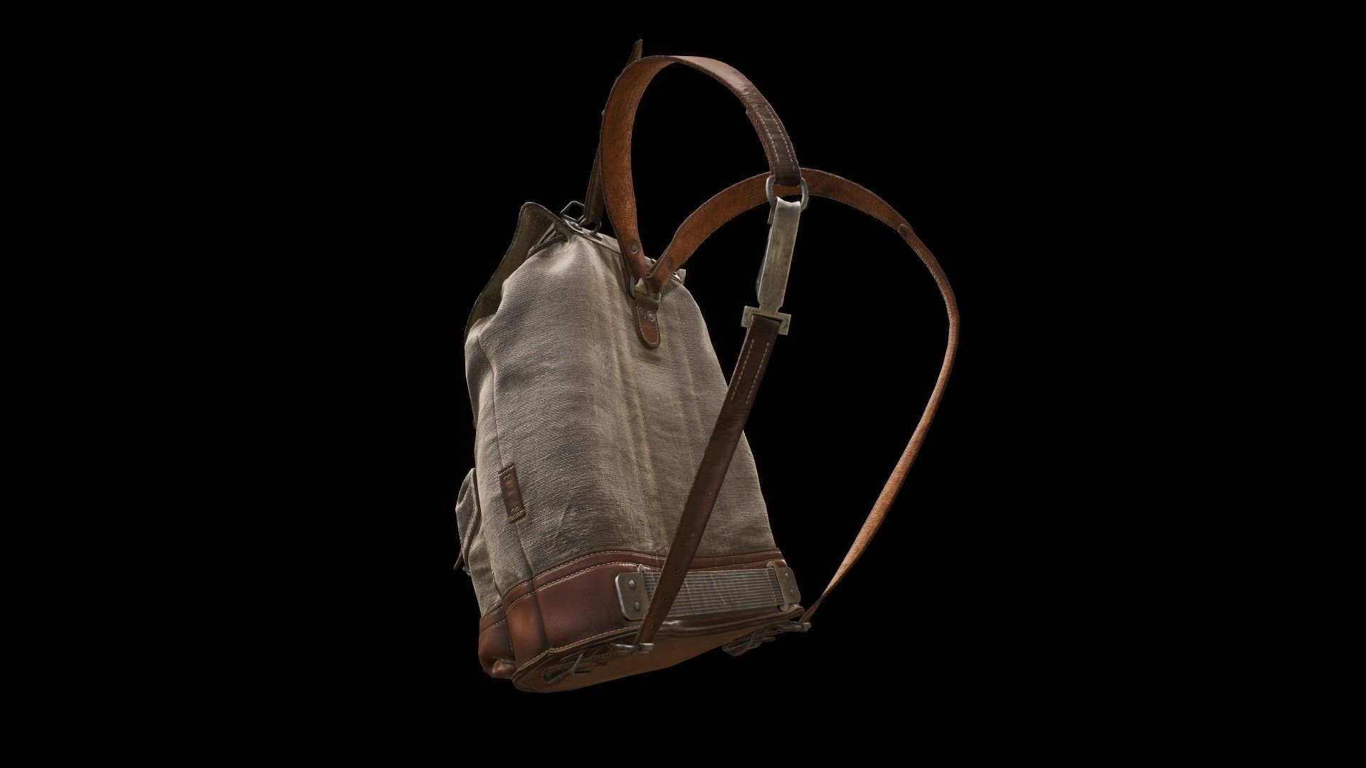 Old Backpack Low-poly 3D model_10