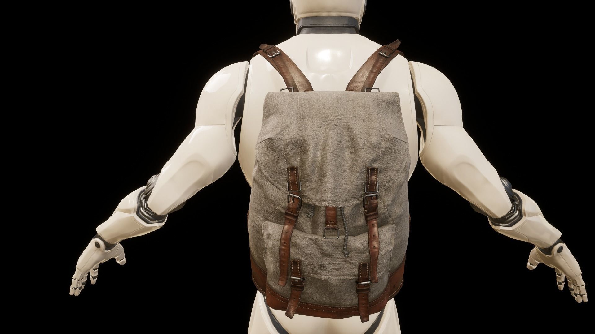 Old Backpack Low-poly 3D model_18