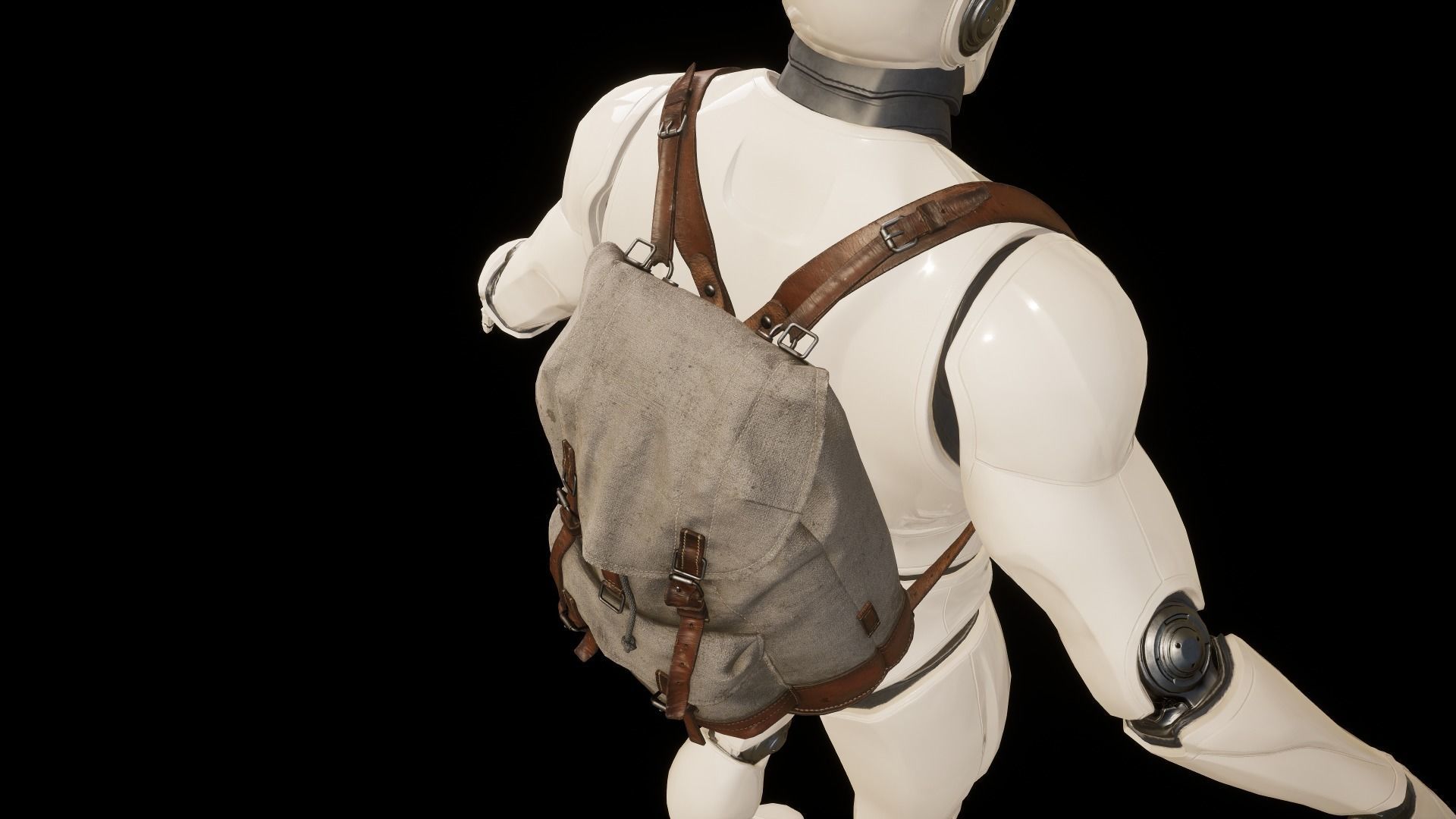 Old Backpack Low-poly 3D model_19