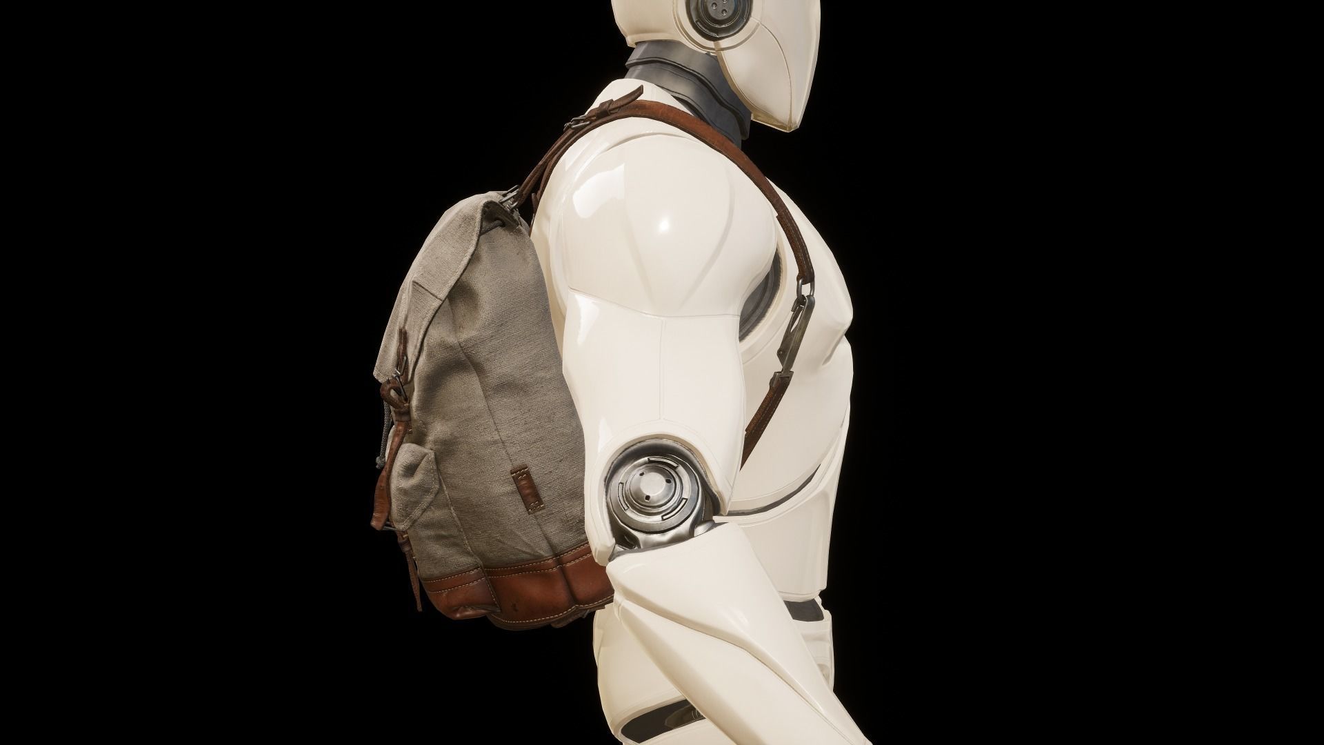 Old Backpack Low-poly 3D model_13