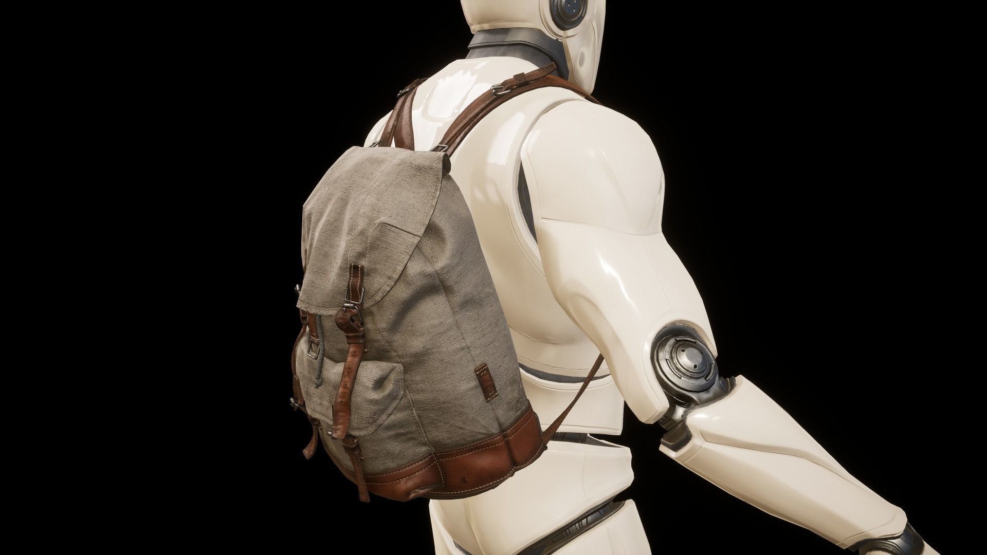 Old Backpack Low-poly 3D model_12