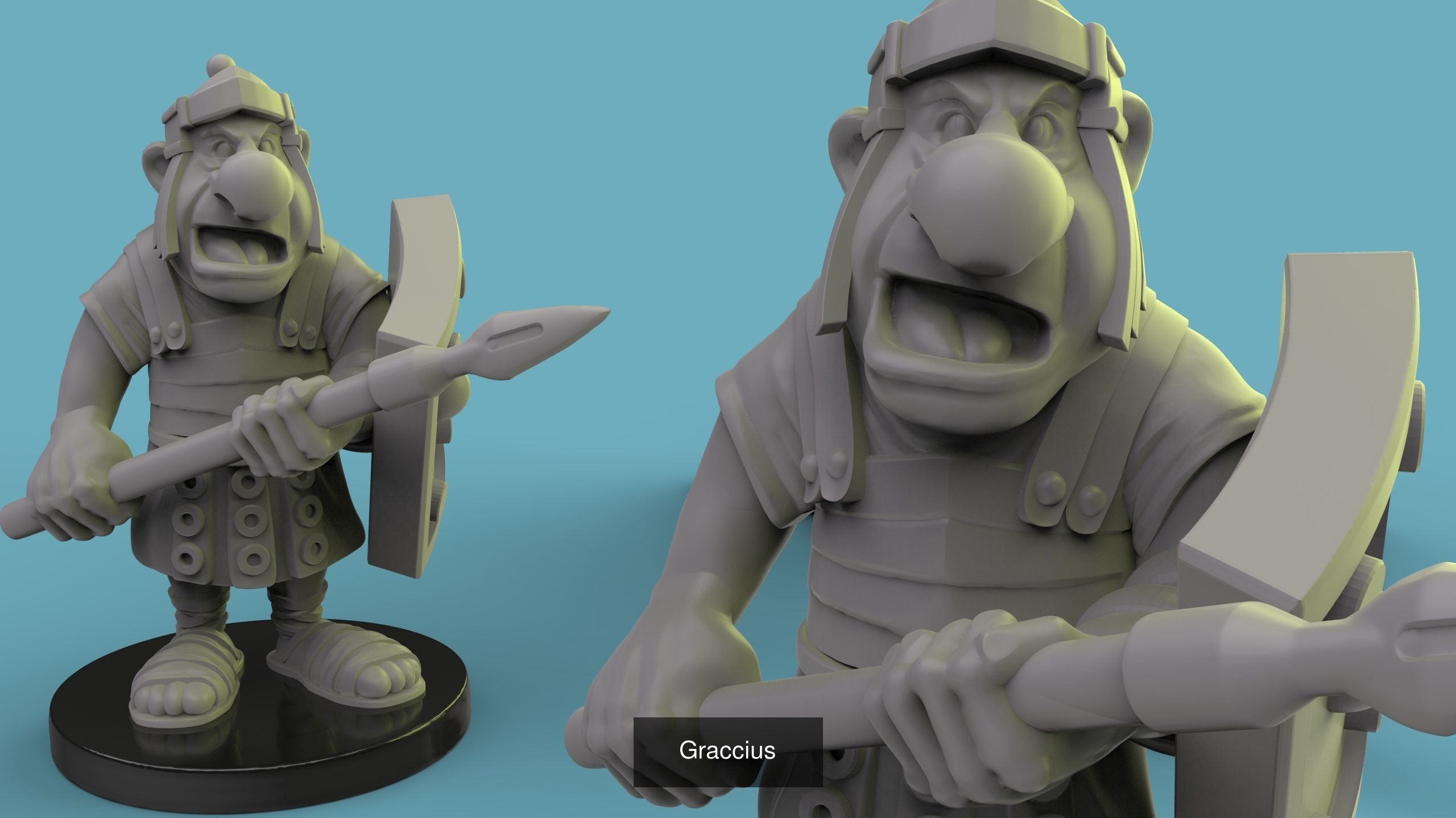 Soldiers Asterix and Obelix 3D Model Collection_3