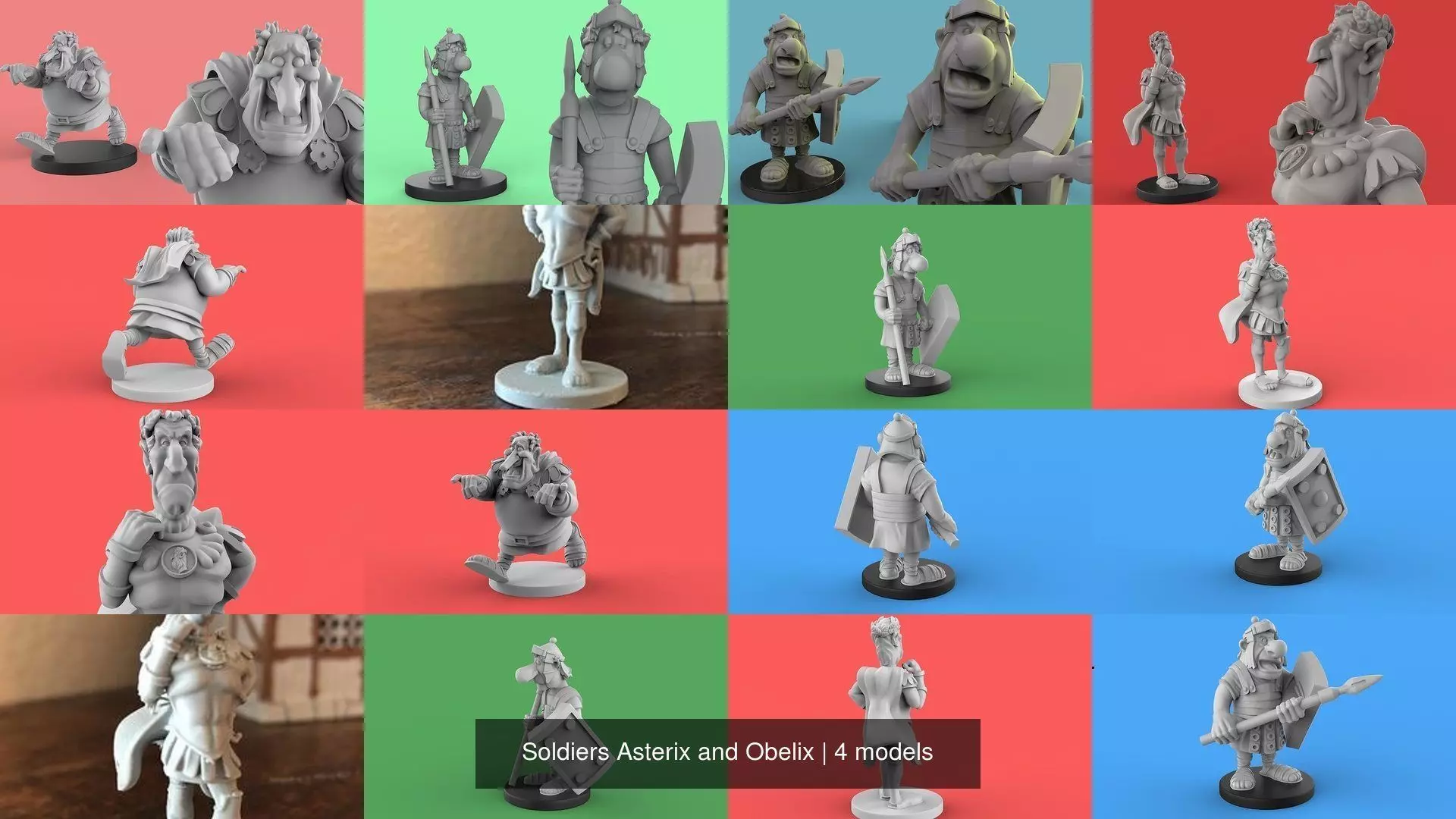 Soldiers Asterix and Obelix 3D Model Collection_0