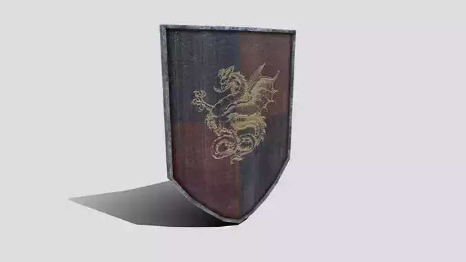 Medieval Heater Shield Low-poly 3D model