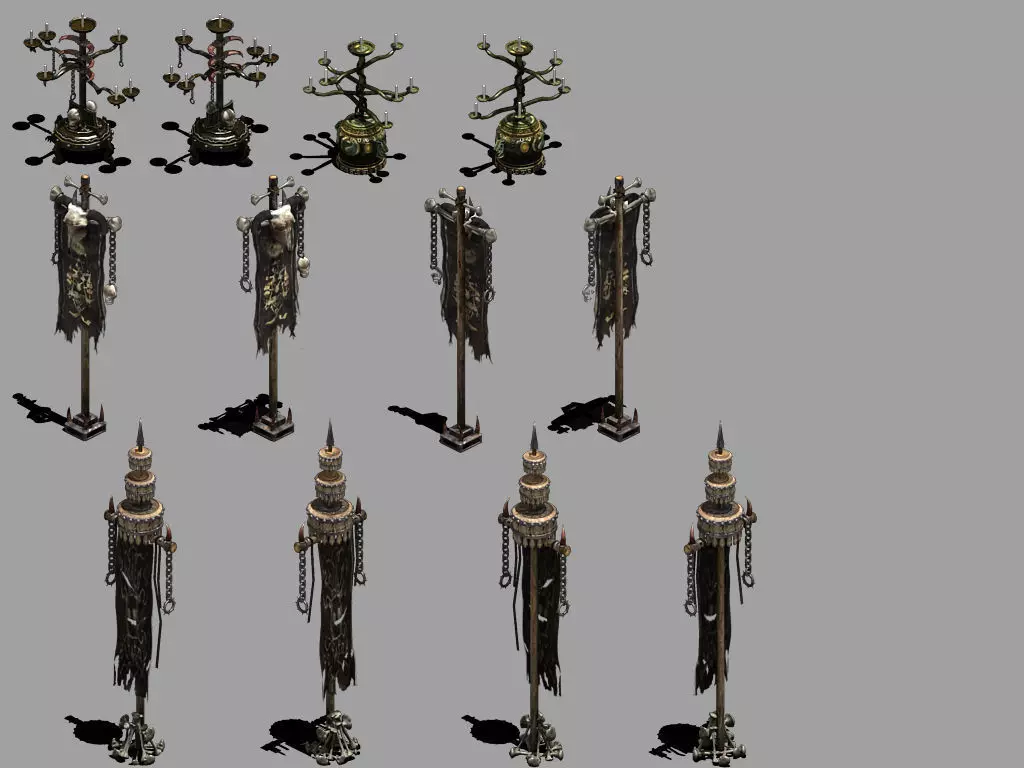 House flagpole - candlestick 3D model_0