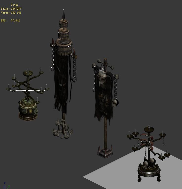 House flagpole - candlestick 3D model_1