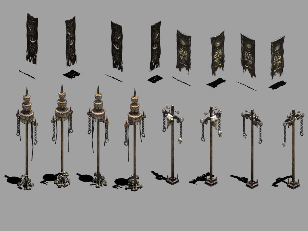 House flagpole - candlestick 3D model_4