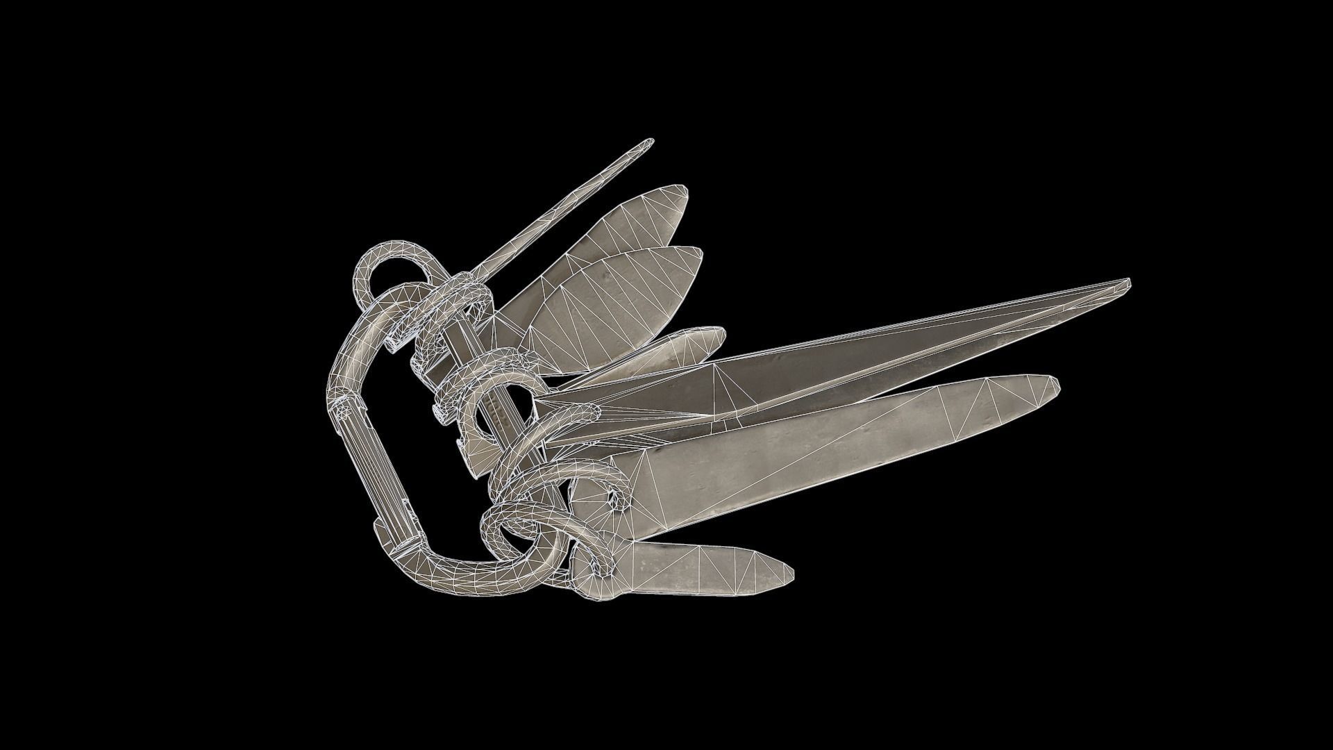 Set of old climbing pitons Low-poly 3D model_6