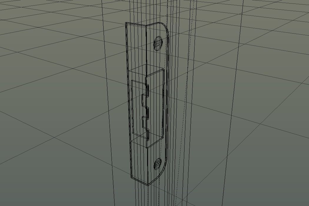 Simple White Door 3D model_4