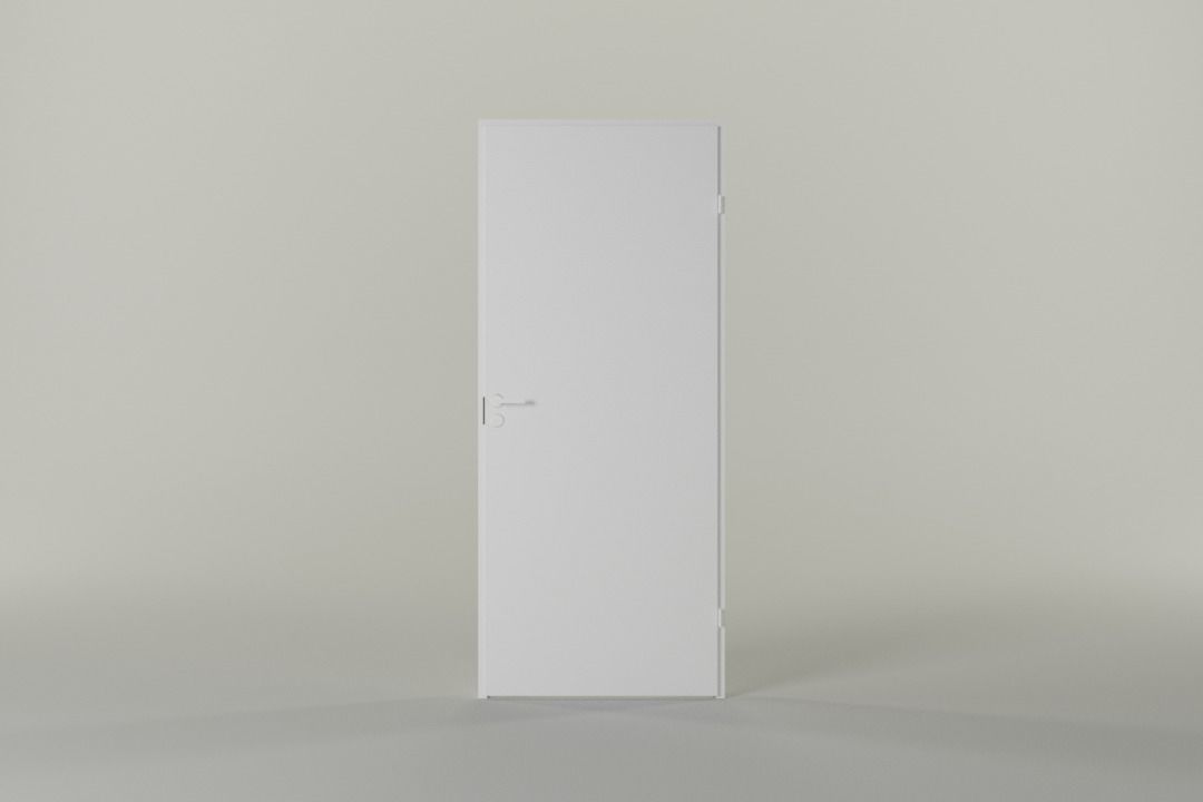 Simple White Door 3D model_1