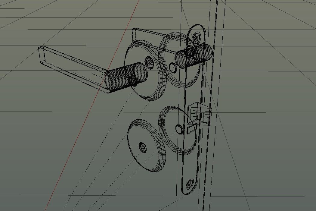 Simple White Door 3D model_3