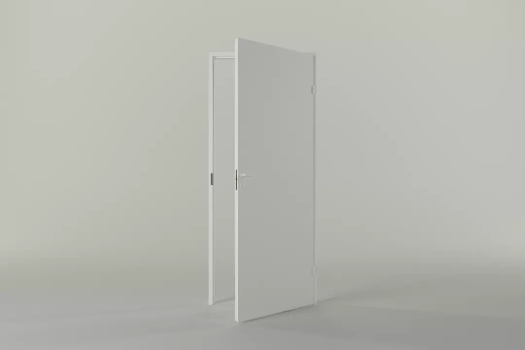 Simple White Door 3D model_0