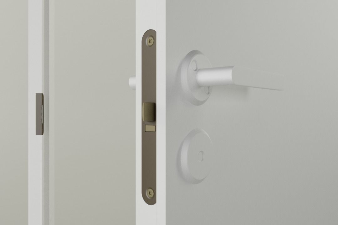 Simple White Door 3D model_2