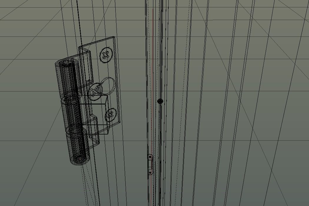 Simple White Door 3D model_5