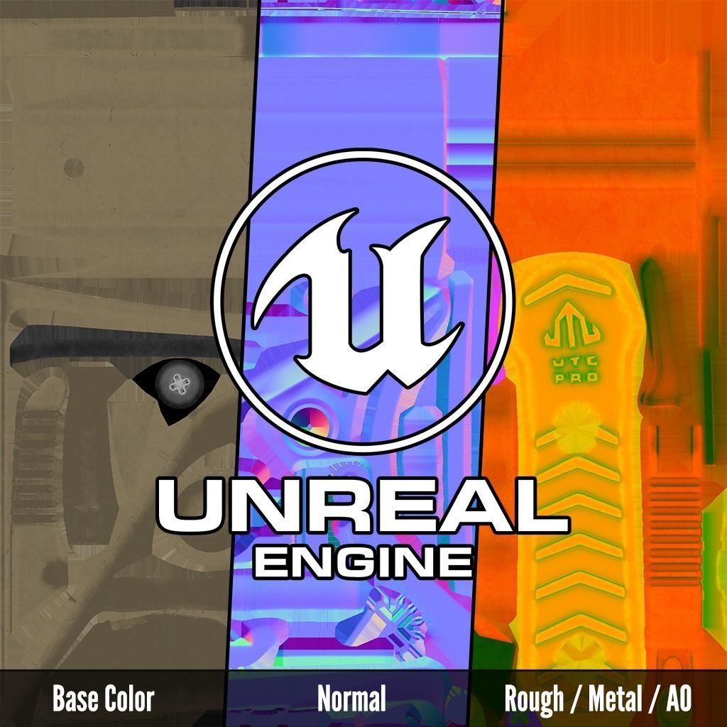 Leapers UTG PRO Model 4 Ops S3 AR15 Collapsible Buttstock Low-poly 3D model_26