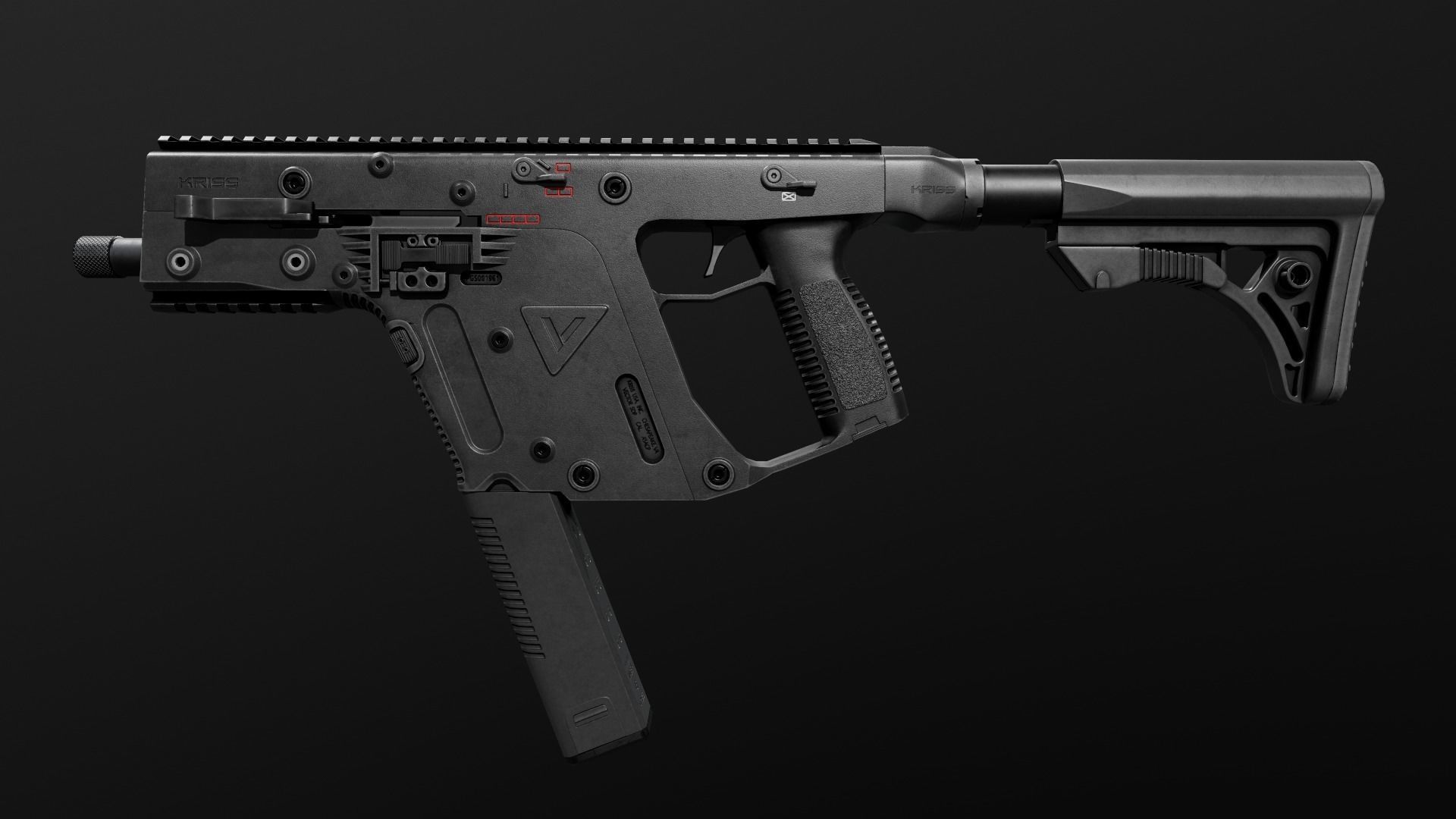 Leapers UTG PRO Model 4 Ops S3 AR15 Collapsible Buttstock Low-poly 3D model_22