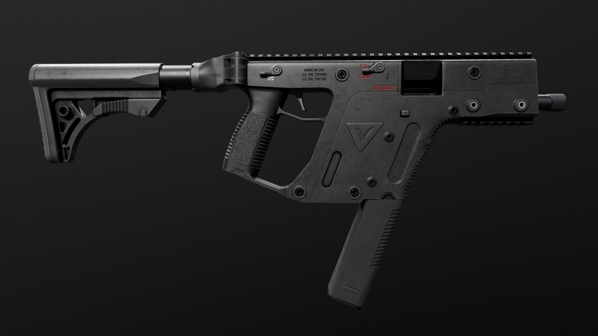 Leapers UTG PRO Model 4 Ops S3 AR15 Collapsible Buttstock Low-poly 3D model_21