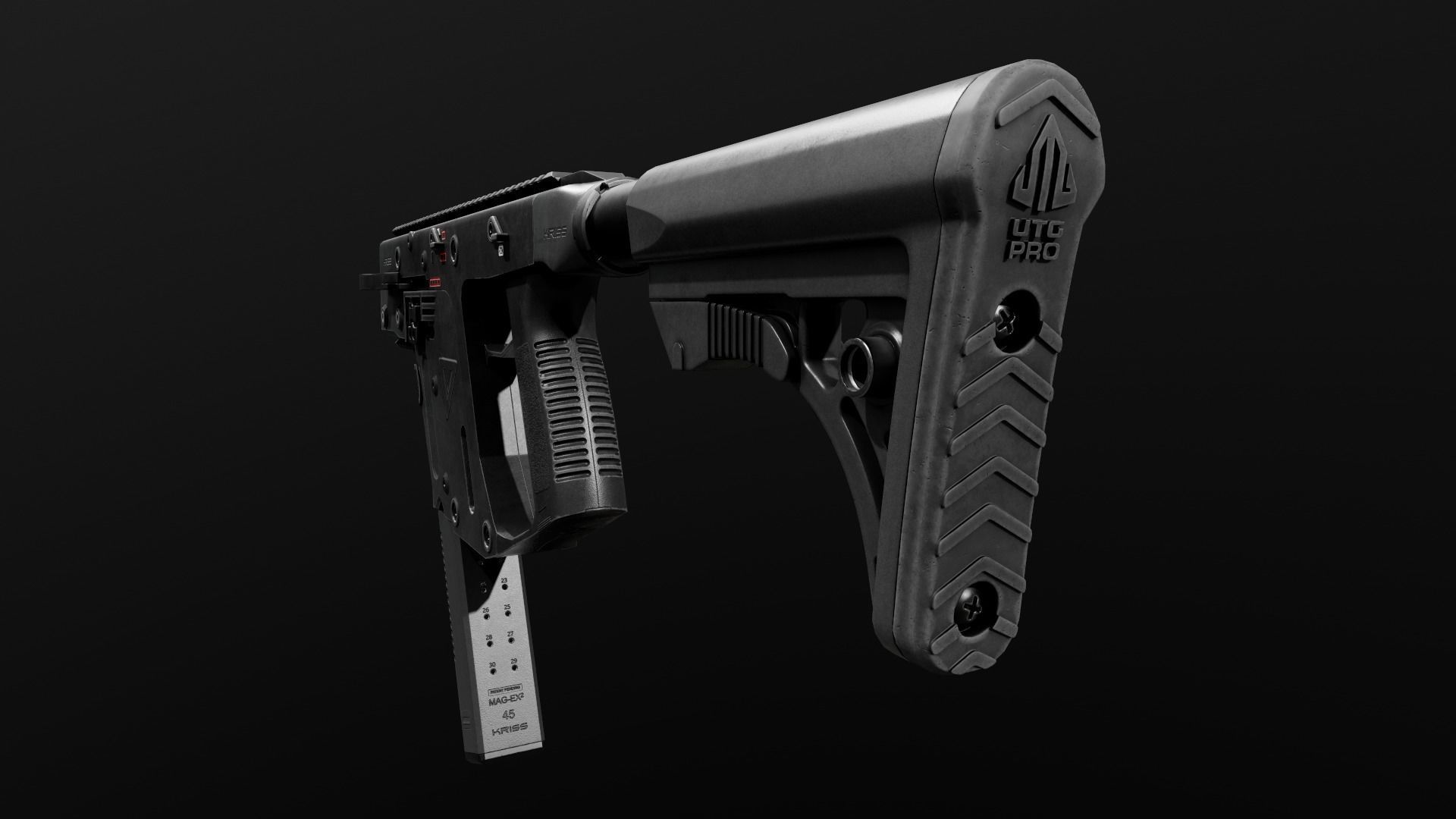 Leapers UTG PRO Model 4 Ops S3 AR15 Collapsible Buttstock Low-poly 3D model_23