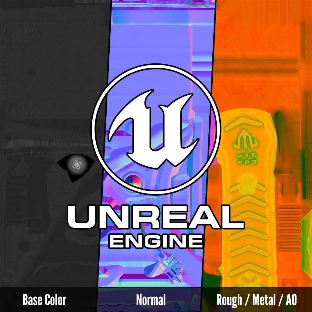 Leapers UTG PRO Model 4 Ops S3 AR15 Collapsible Buttstock Low-poly 3D model_24