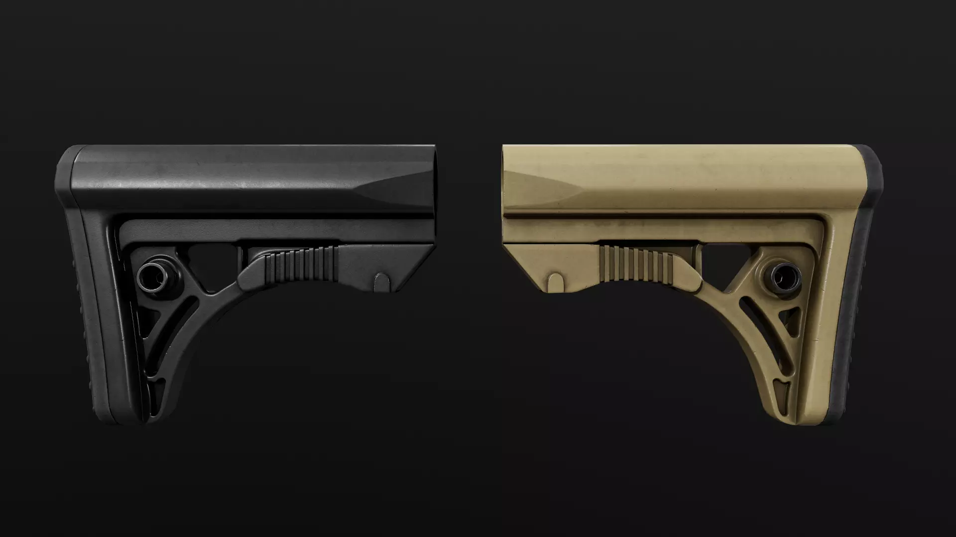 Leapers UTG PRO Model 4 Ops S3 AR15 Collapsible Buttstock Low-poly 3D model_0