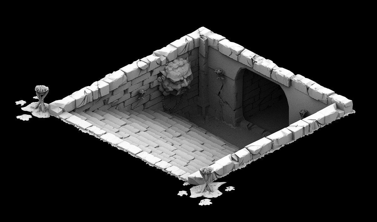 Underground palace - entrance 3D model_4