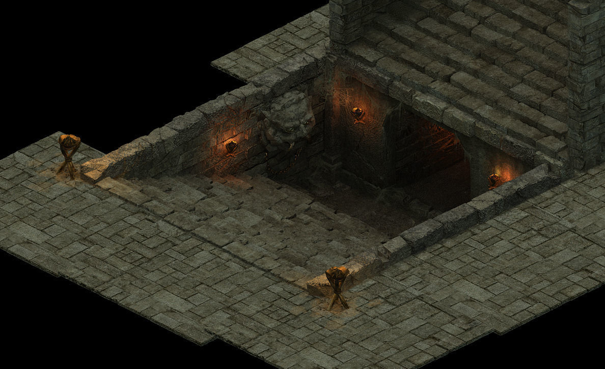 Underground palace - entrance 3D model_2