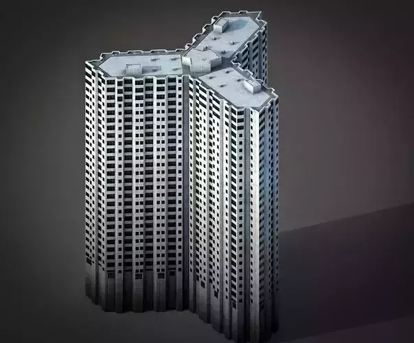 Pacific Park Plaza Low-poly 3D model