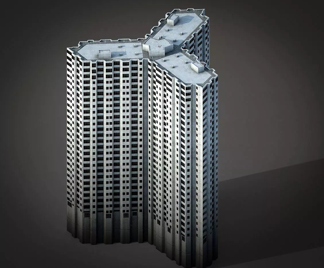 Pacific Park Plaza Low-poly 3D model_0