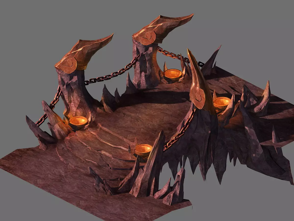 Game Model - Hell Stone Bridge 3D model_0
