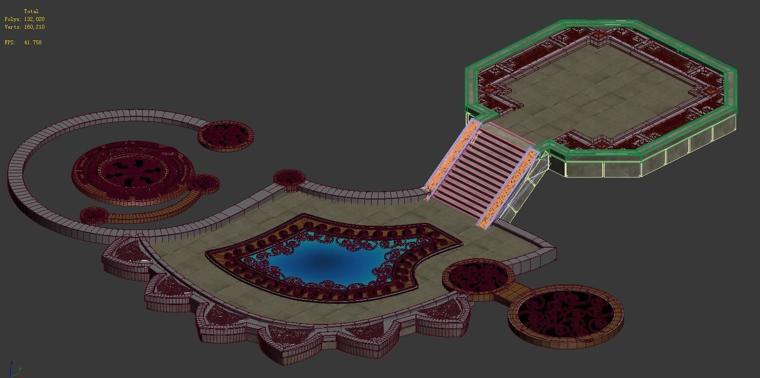 Cave - platform ground 3D model_1