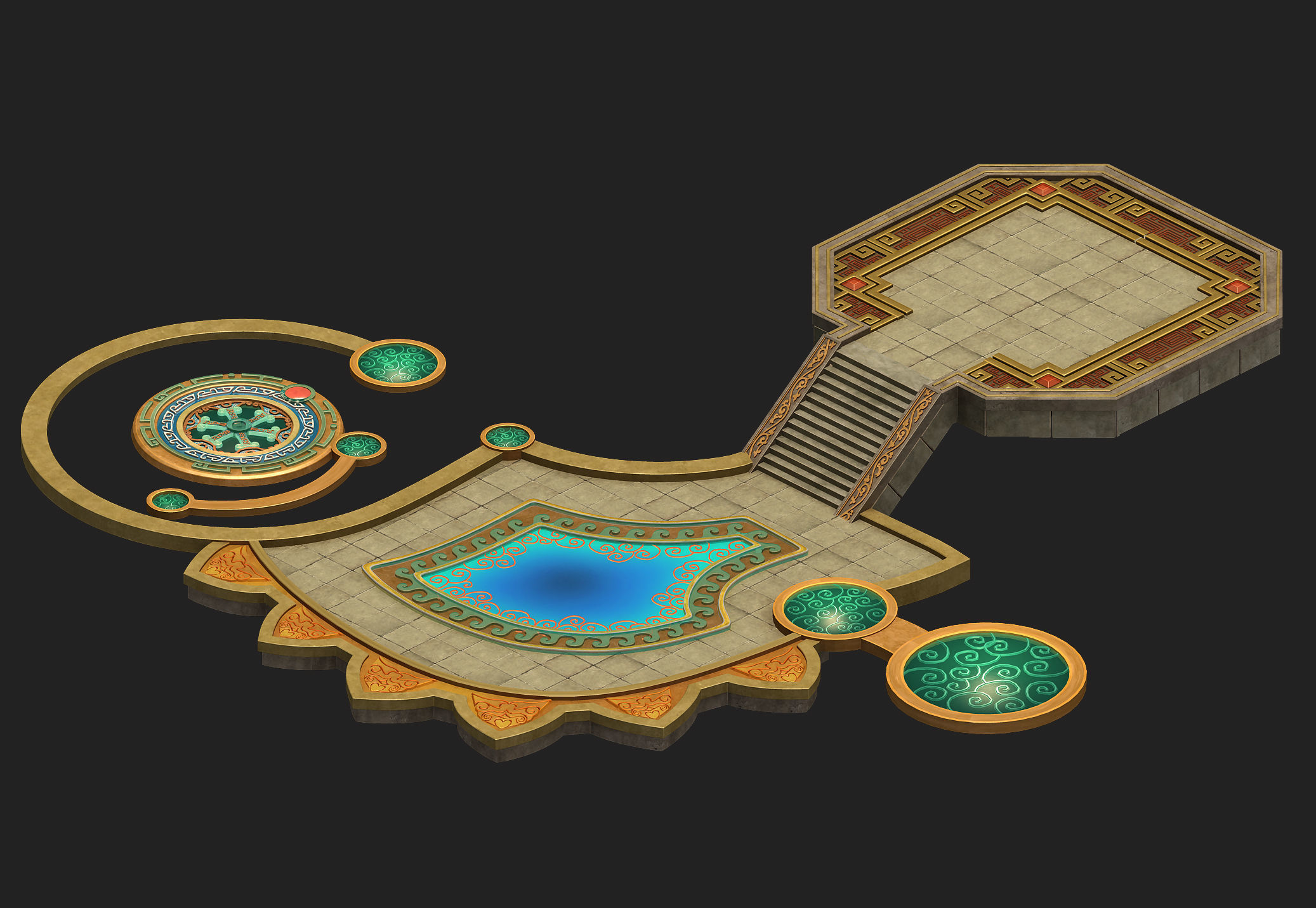 Cave - platform ground 3D model_3