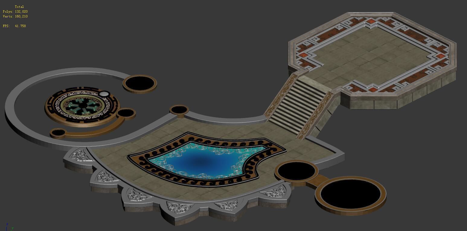 Cave - platform ground 3D model_2