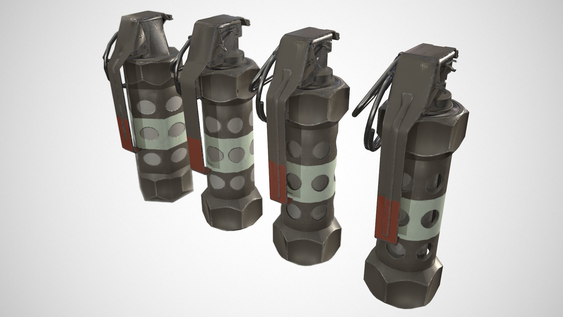 M84 Flashbang Stun grenade Low-poly 3D model_2