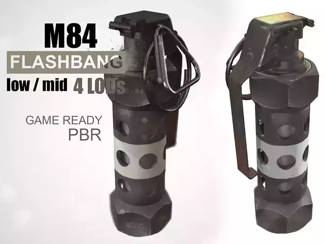 M84 Flashbang Stun grenade Low-poly 3D model